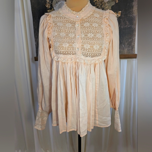 Vintage Antik Batik Victorian Blush Cotton Voile Size Small - Picture 4 of 11